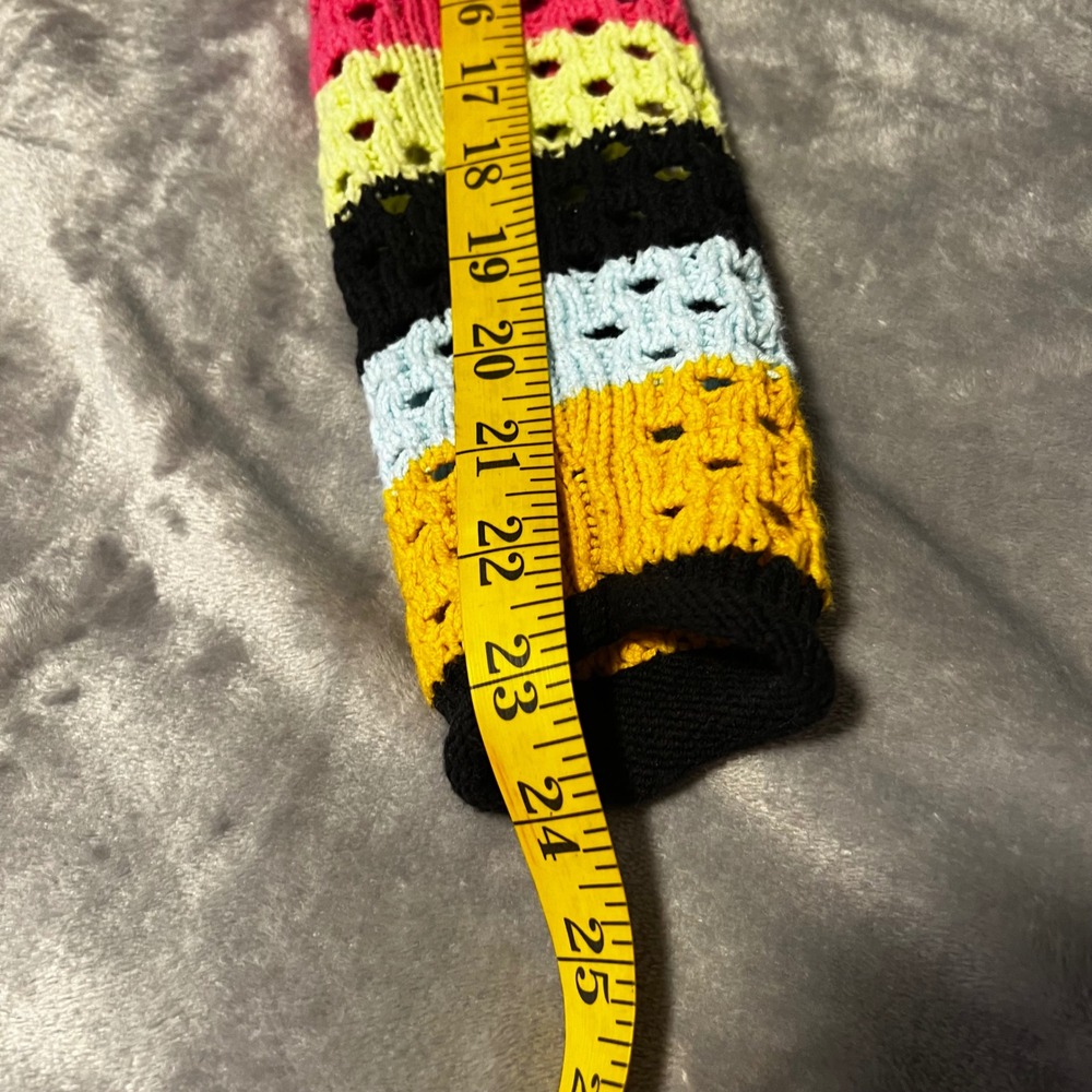 Lisa Todd Womens XS Striped Open Knit Cotton Blend Sweater Multi-Color Crew Neck - Picture 5 of 7
